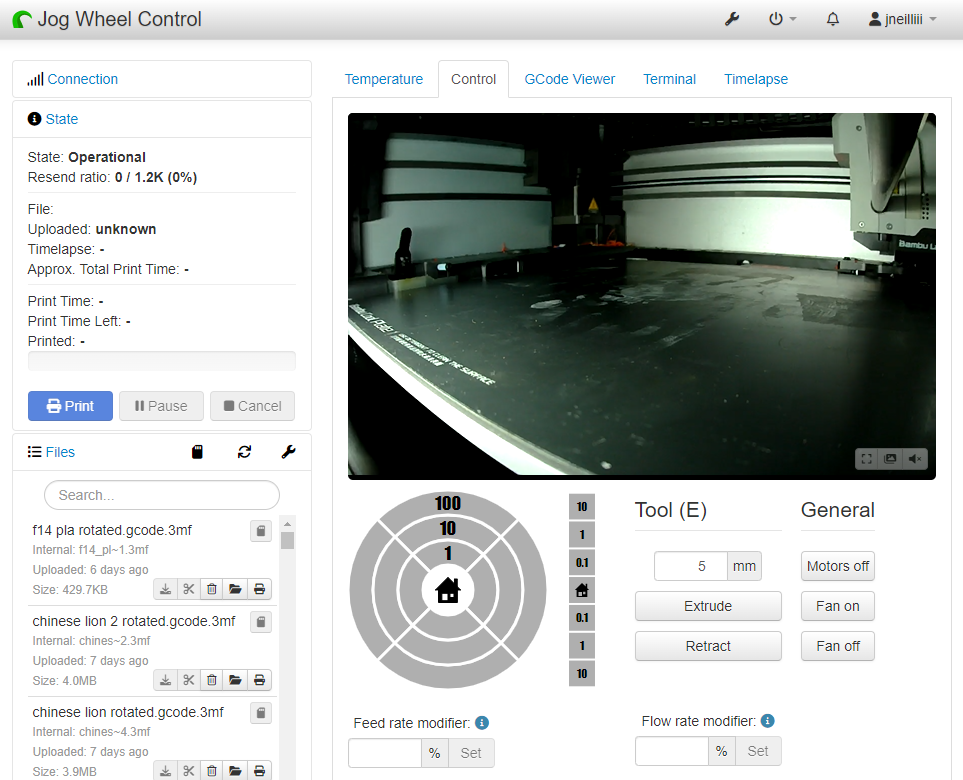 Screenshot Jog Wheel Control