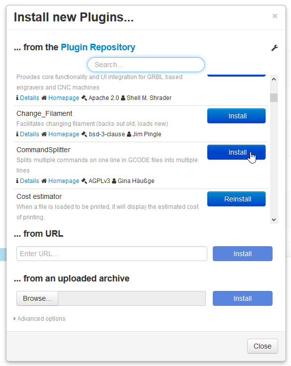 install plugin octoprint