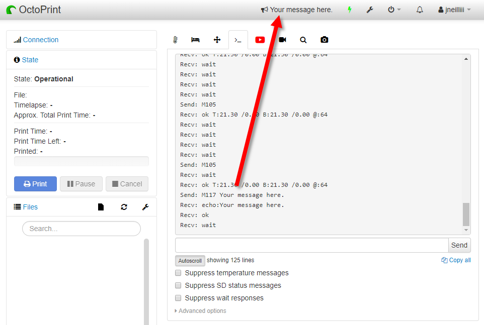 Suppress message. OCTOPRINT. OCTOPRINT аналоги. OCTOPRINT web interface.