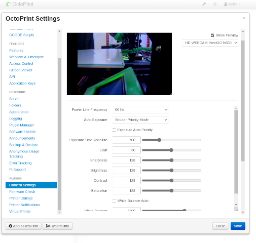 octoprint usb camera