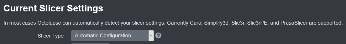 Automatic Slicer Settings Configuration
