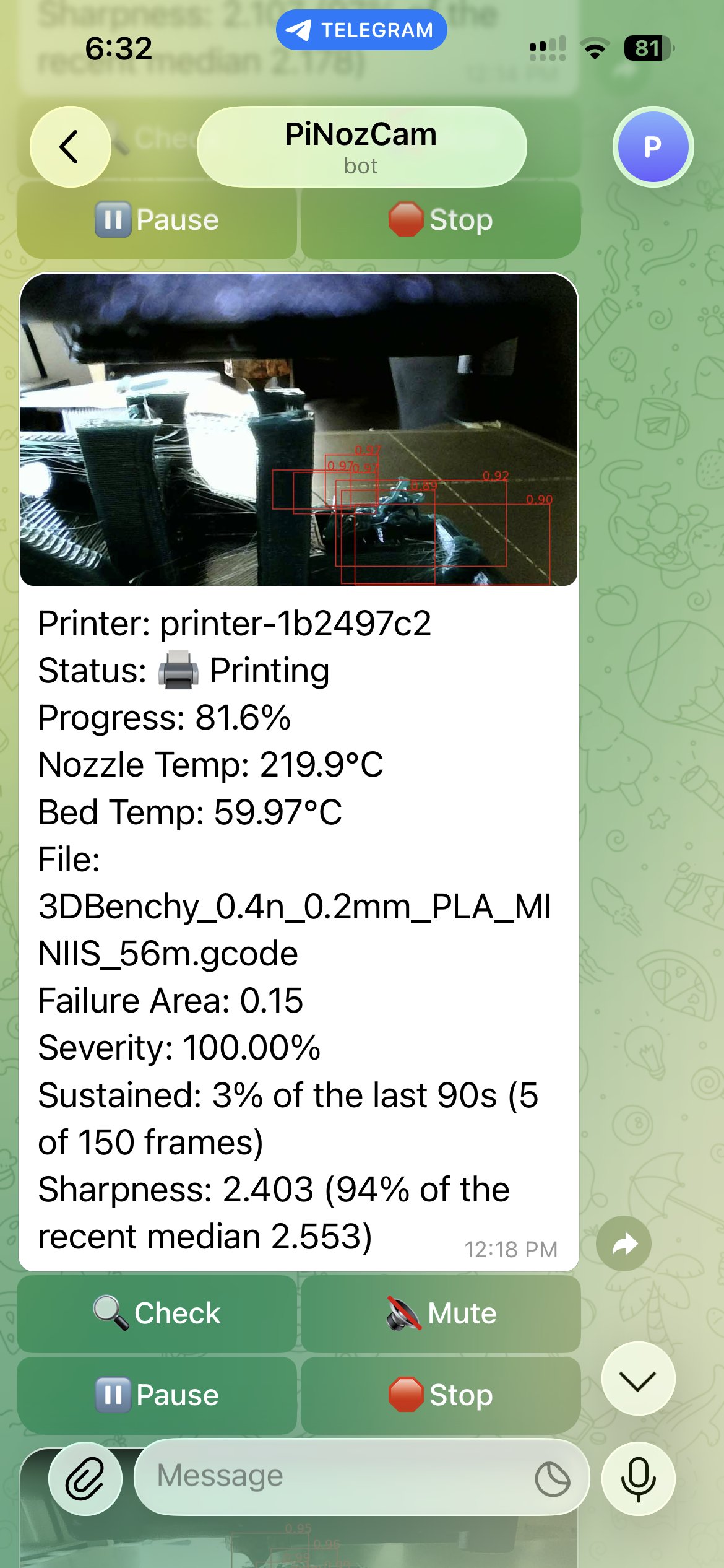 Telegram remote control