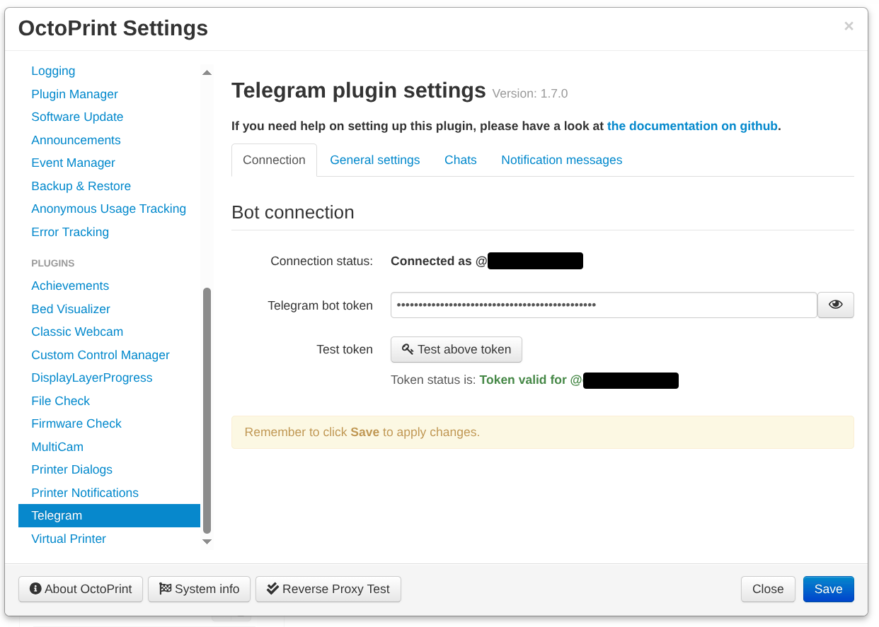 Screenshot of the "Connection" tab in plugin settings Screenshot of the "Connection" tab in plugin settings