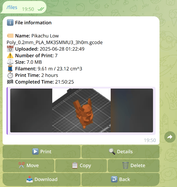 Example of file details displayed in response to the /files command Example of file details displayed in response to the /files command